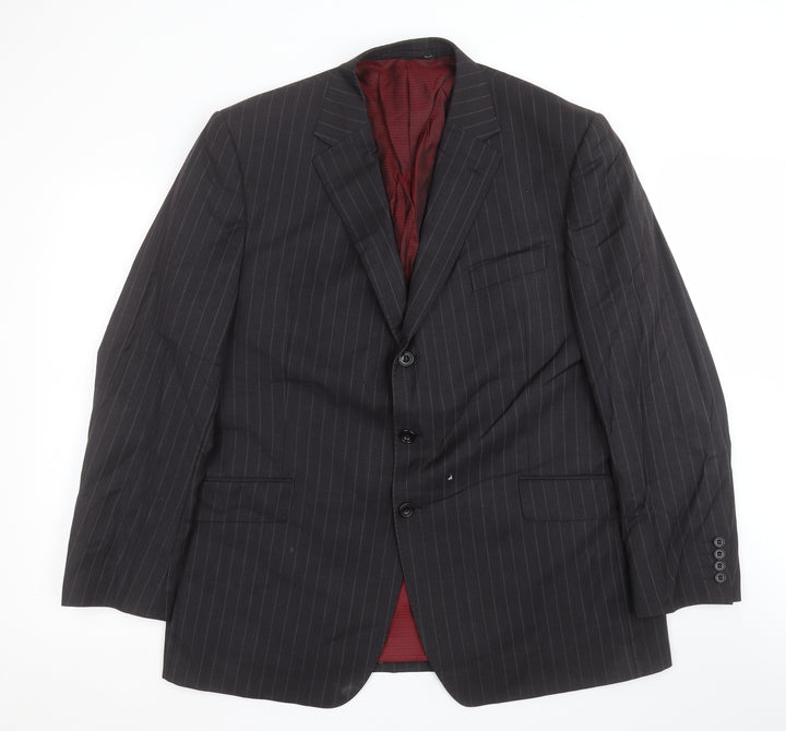 Marks and Spencer Mens Grey Striped  Jacket Suit Jacket Size 44