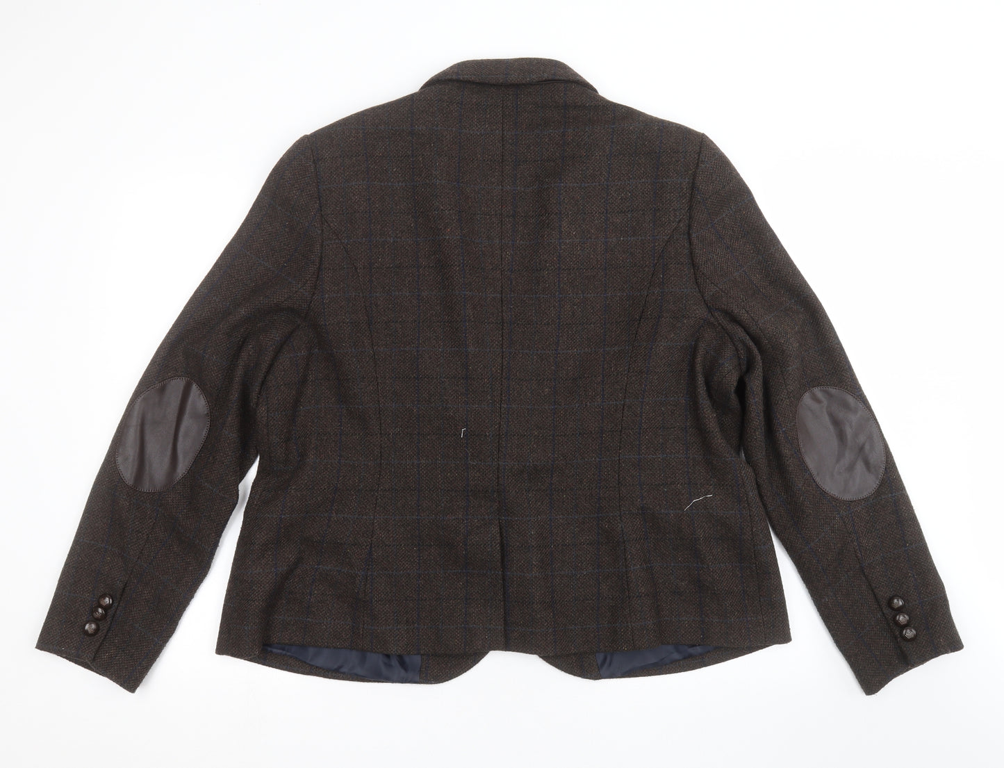 TU Womens Brown Check  Jacket Suit Jacket Size 22