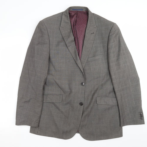 Taylor & Wright Mens Grey Check  Jacket Suit Jacket Size 42