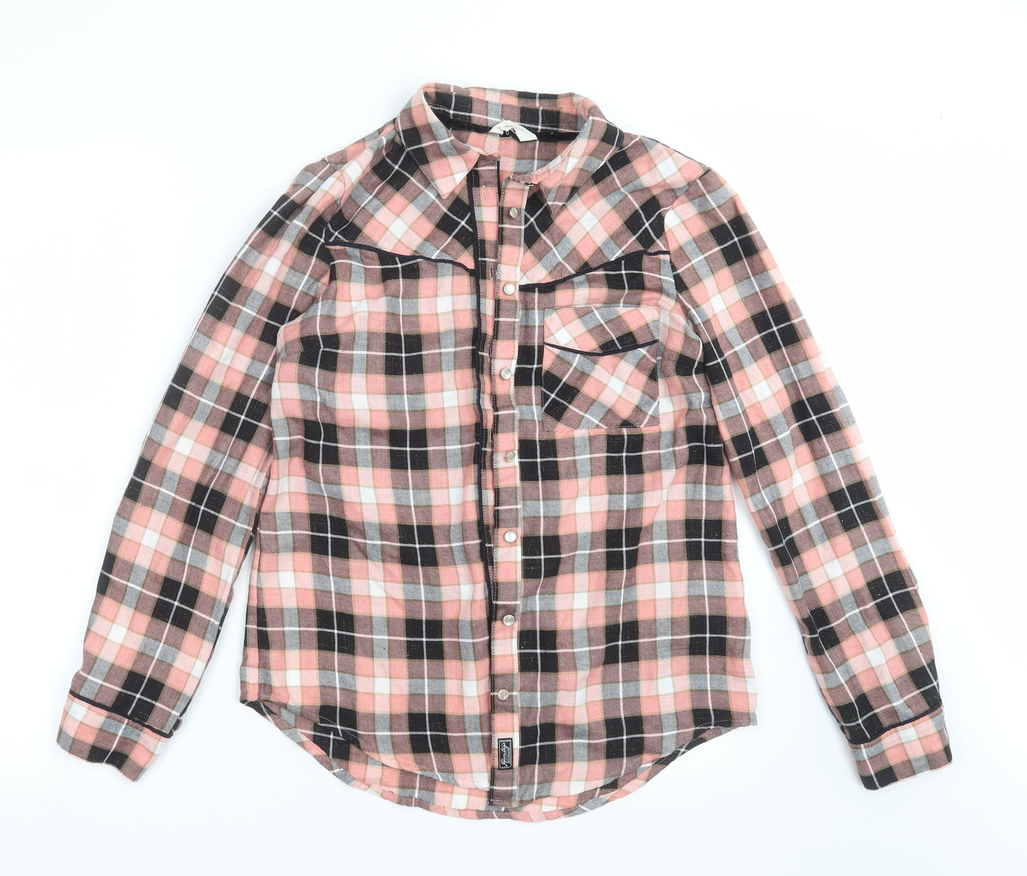 Falmer Heritage Womens Pink Check  Basic Button-Up Size 10