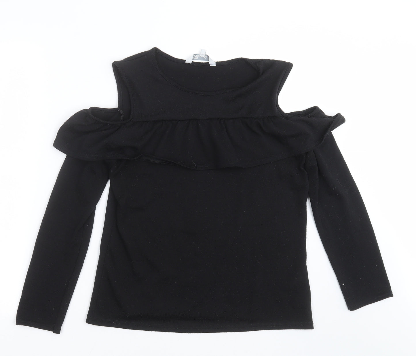 Peacocks Womens Black  Knit Pullover Jumper Size 10  - cold shoulder