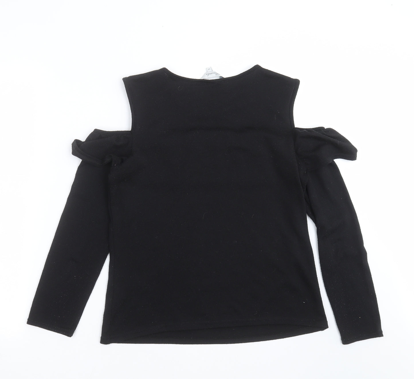 Peacocks Womens Black  Knit Pullover Jumper Size 10  - cold shoulder