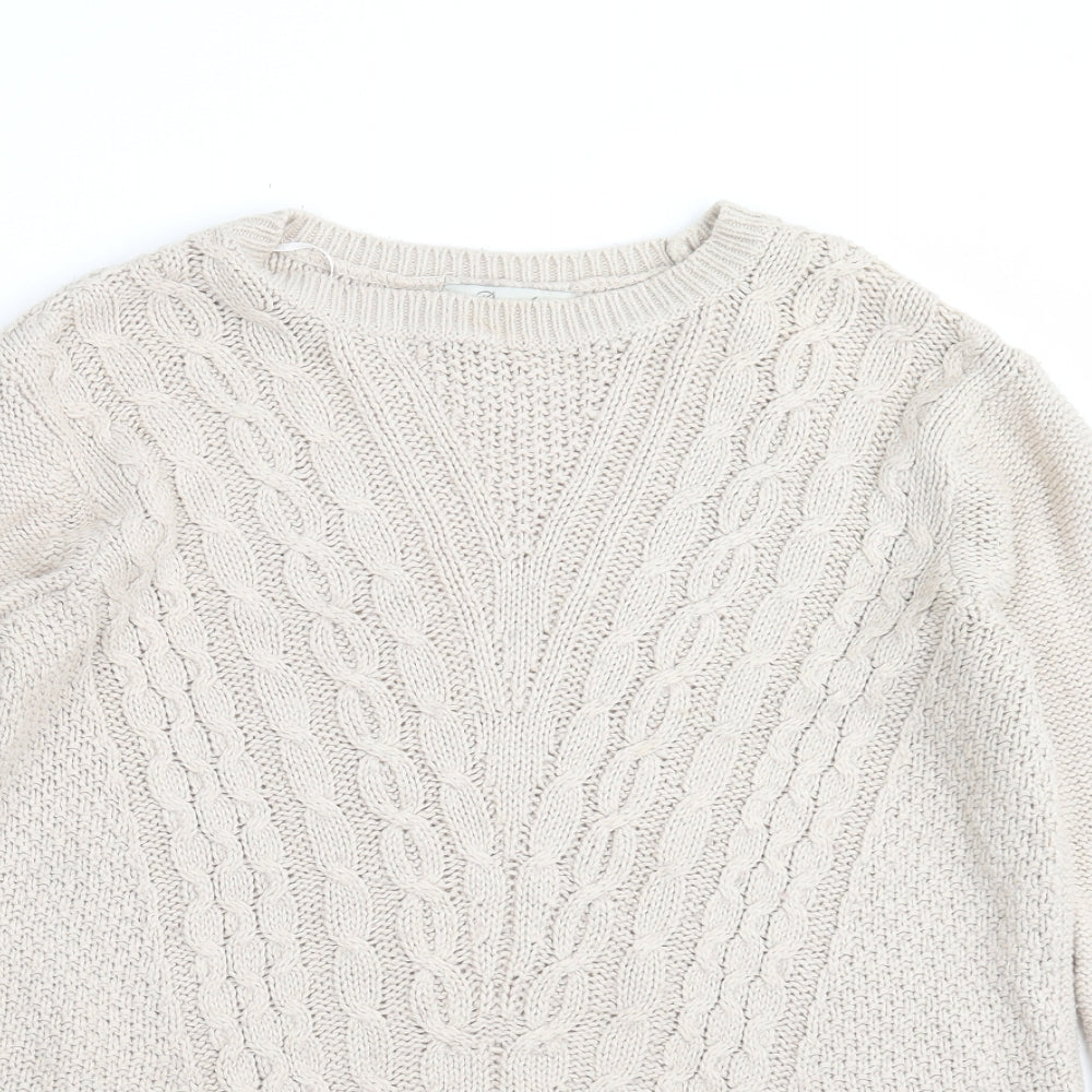 Peacocks Womens Beige  Knit Pullover Jumper Size S