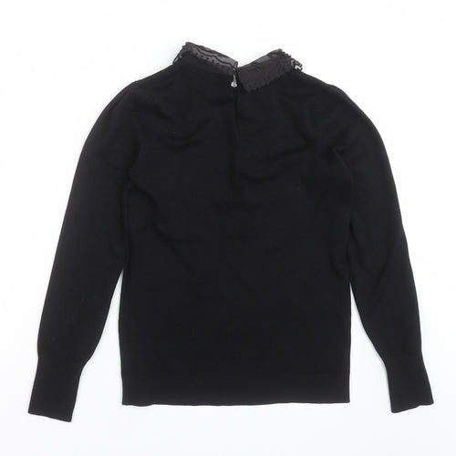 Papaya Womens Black  Knit Pullover Jumper Size 8  - beaded collar