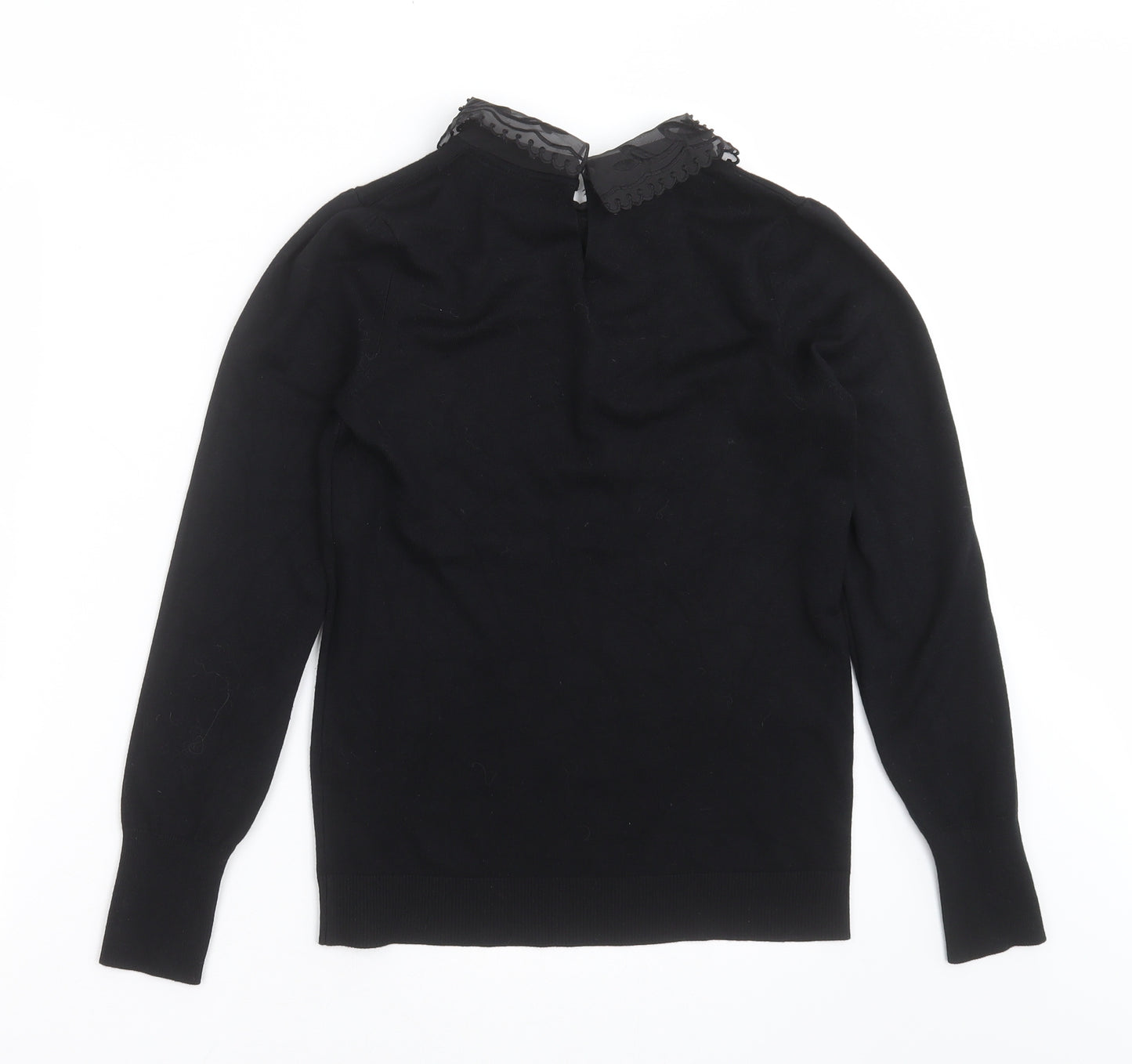 Papaya Womens Black  Knit Pullover Jumper Size 8  - beaded collar