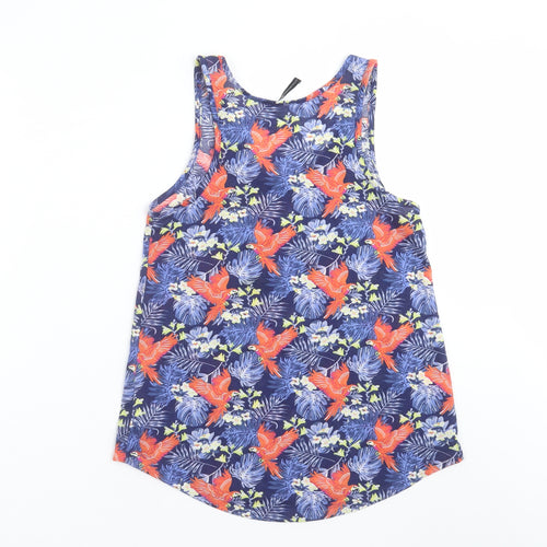 Primark Womens Blue Floral  Basic Tank Size 6