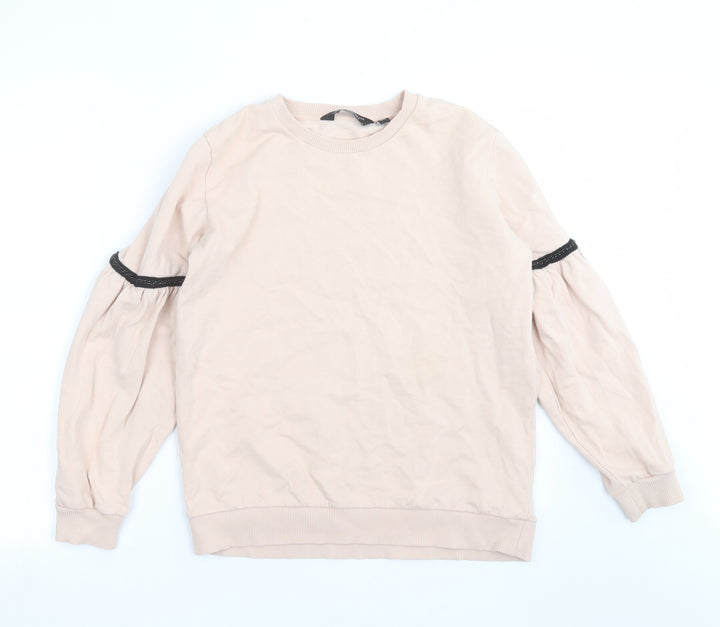 Dorothy Perkins Womens Pink Pullover Sweatshirt Size 10 - Chain detail