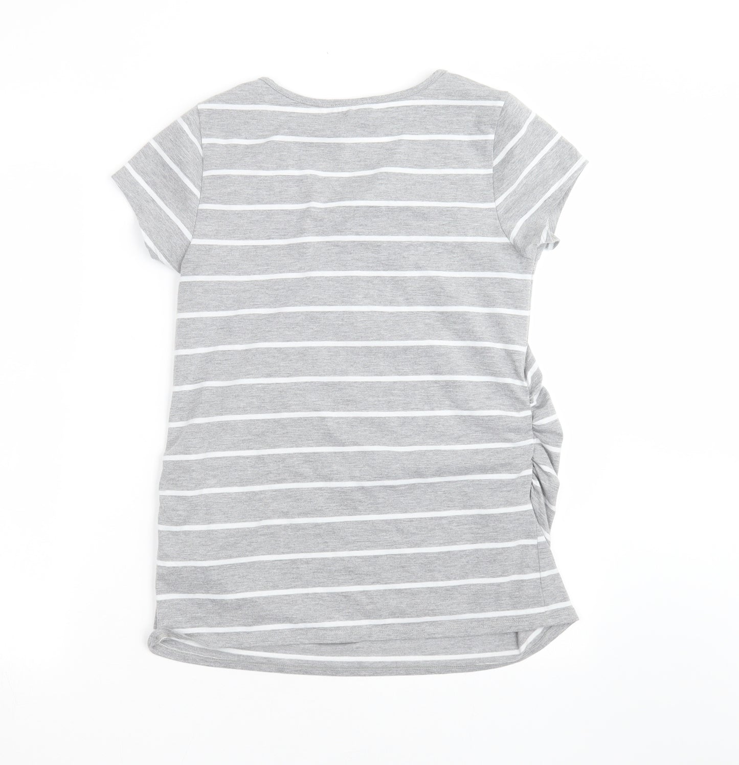 George Womens Grey Striped  Basic T-Shirt Size 10