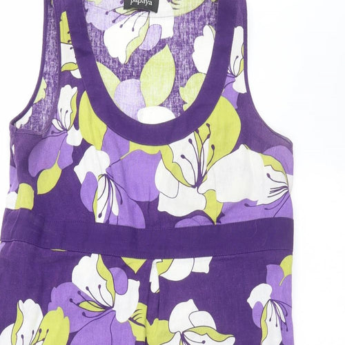 Papaya Womens Purple Floral  Shift  Size 12