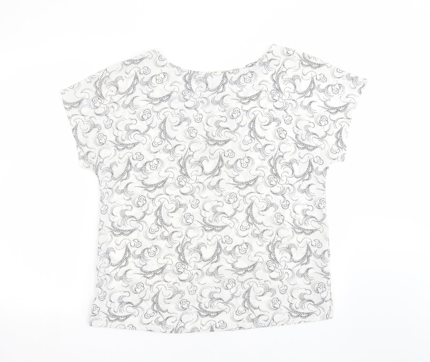 Marks and Spencer Womens White Geometric  Basic Blouse Size 12