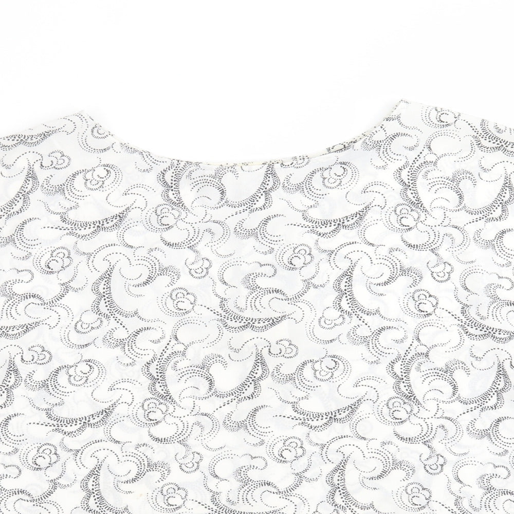 Marks and Spencer Womens White Geometric  Basic Blouse Size 12