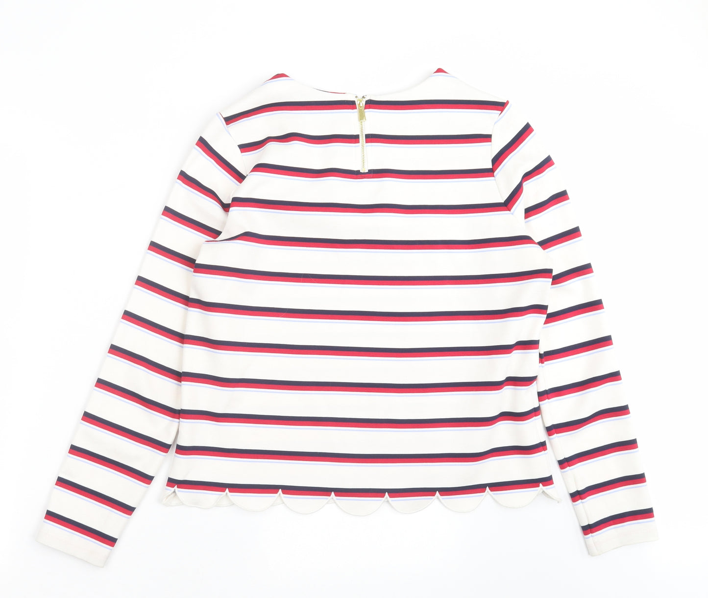 Marks and Spencer Womens White Striped  Basic T-Shirt Size 12