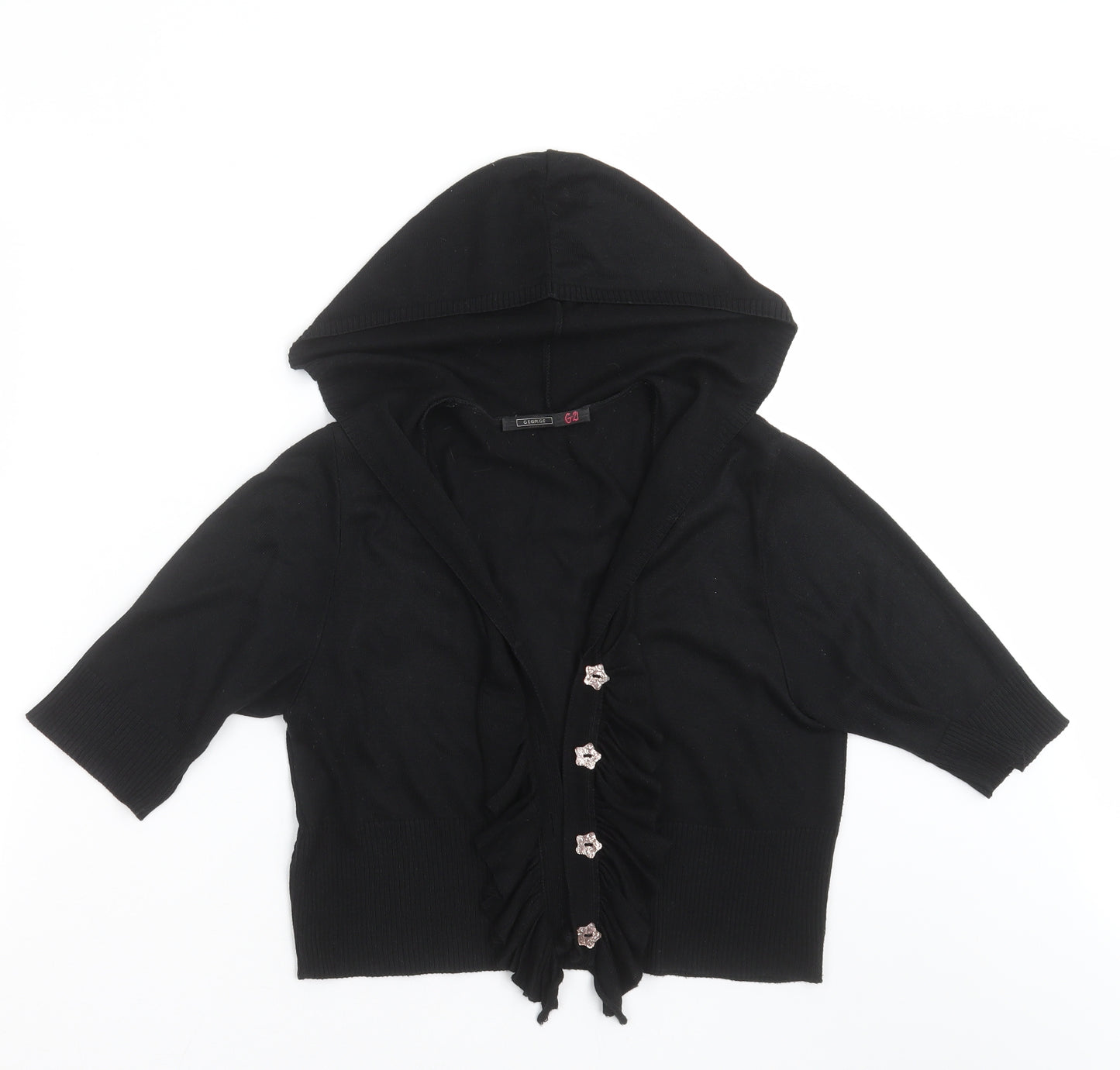 George Womens Black  Knit Cardigan Jumper Size 12
