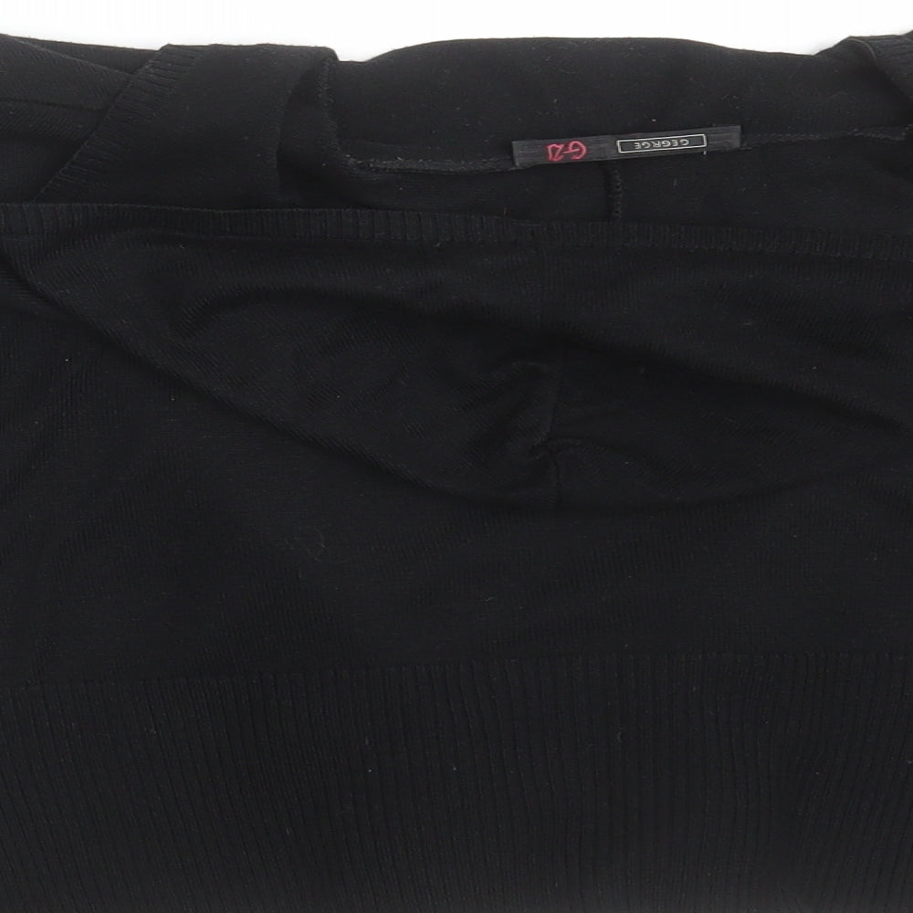 George Womens Black  Knit Cardigan Jumper Size 12