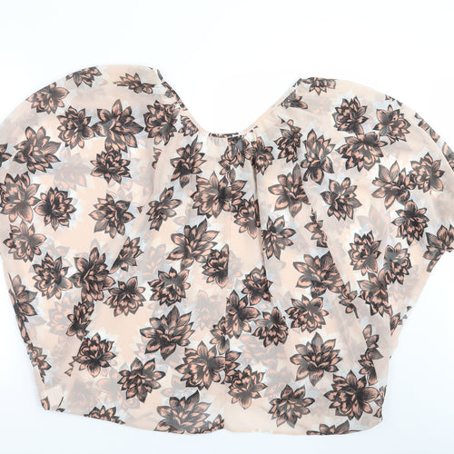 Internationale Womens Pink Floral  Basic Blouse Size 10