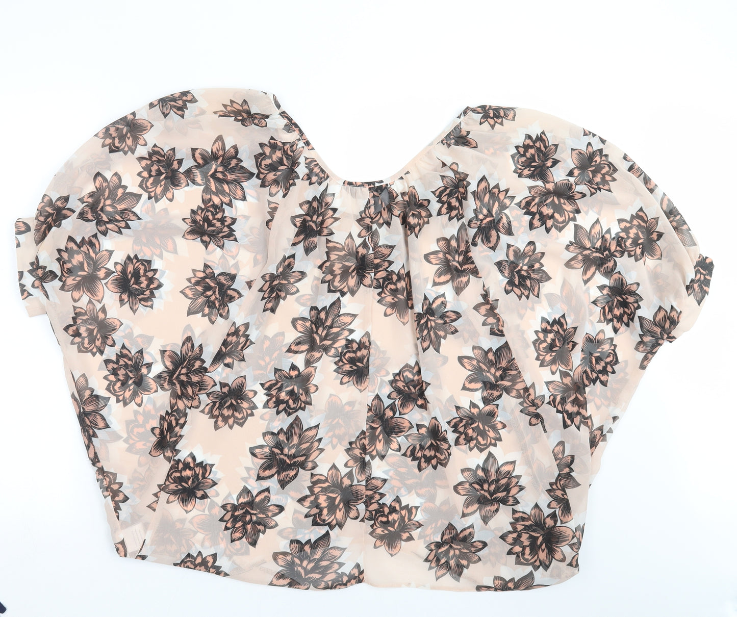 Internationale Womens Pink Floral  Basic Blouse Size 10