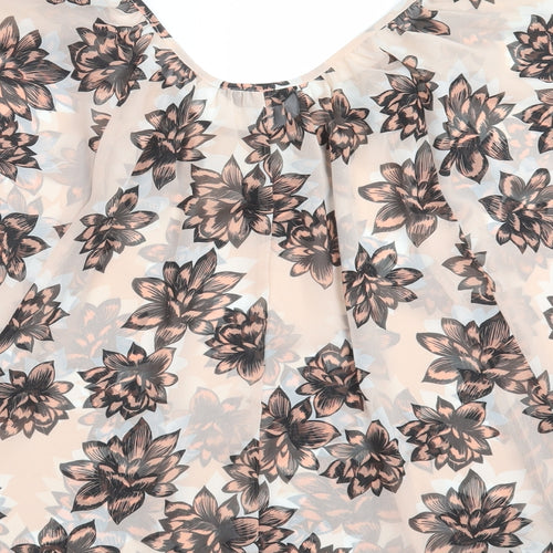 Internationale Womens Pink Floral  Basic Blouse Size 10