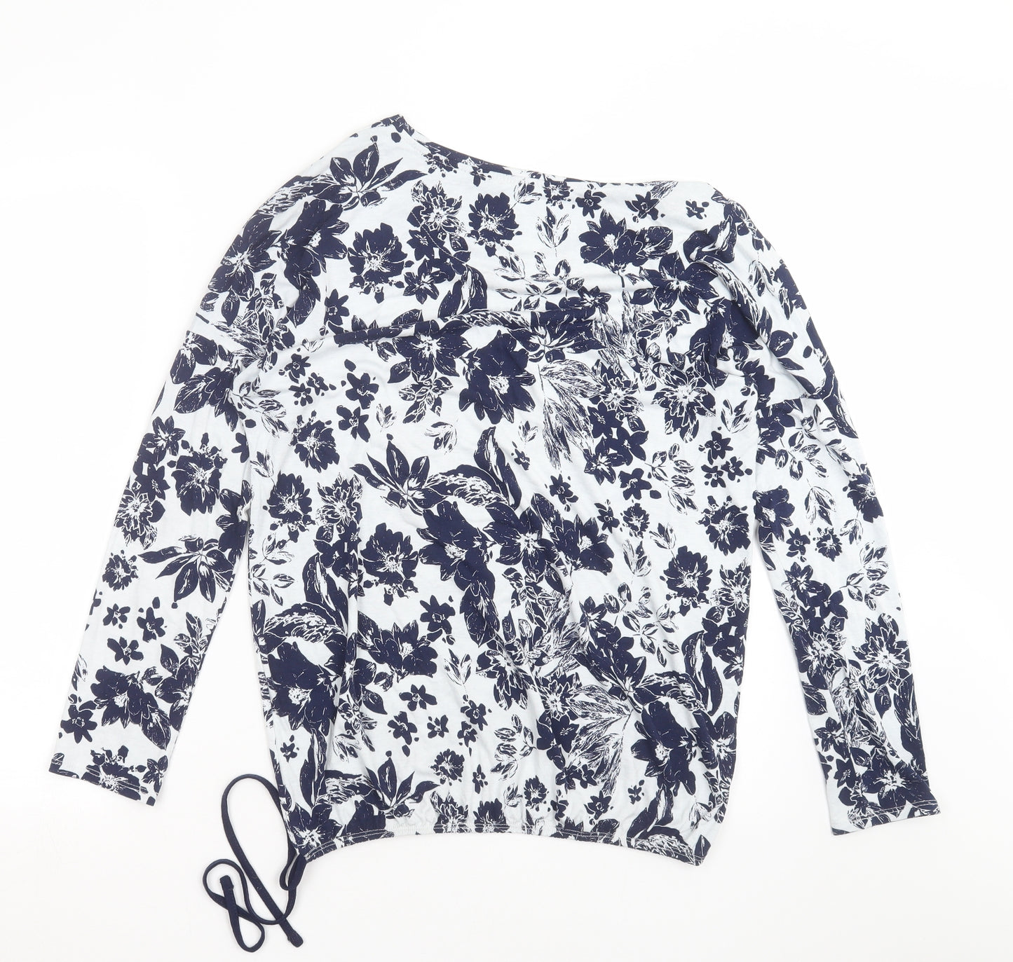 George Womens Blue Floral  Basic T-Shirt Size 14