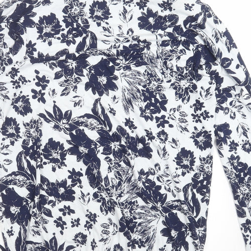 George Womens Blue Floral  Basic T-Shirt Size 14