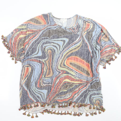 Apricot Womens Multicoloured Geometric Knit Pullover Jumper Size S