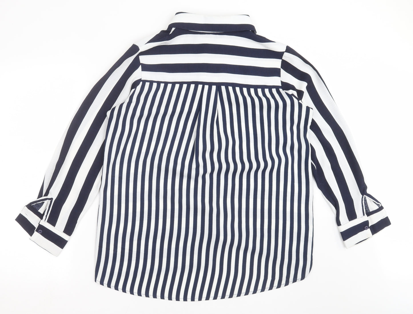 URBAN MIST Womens Blue Striped  Basic Blouse Size 12