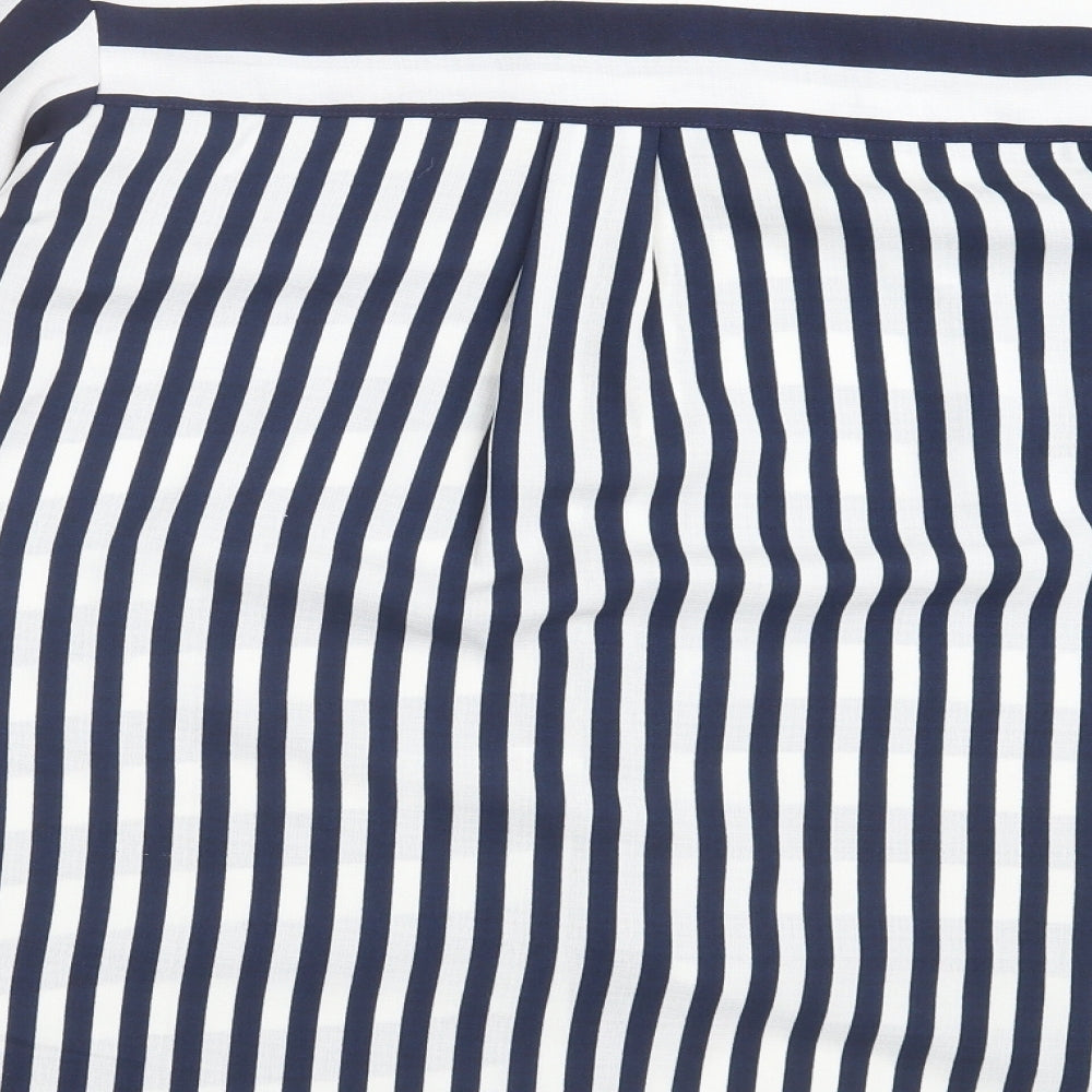 URBAN MIST Womens Blue Striped  Basic Blouse Size 12