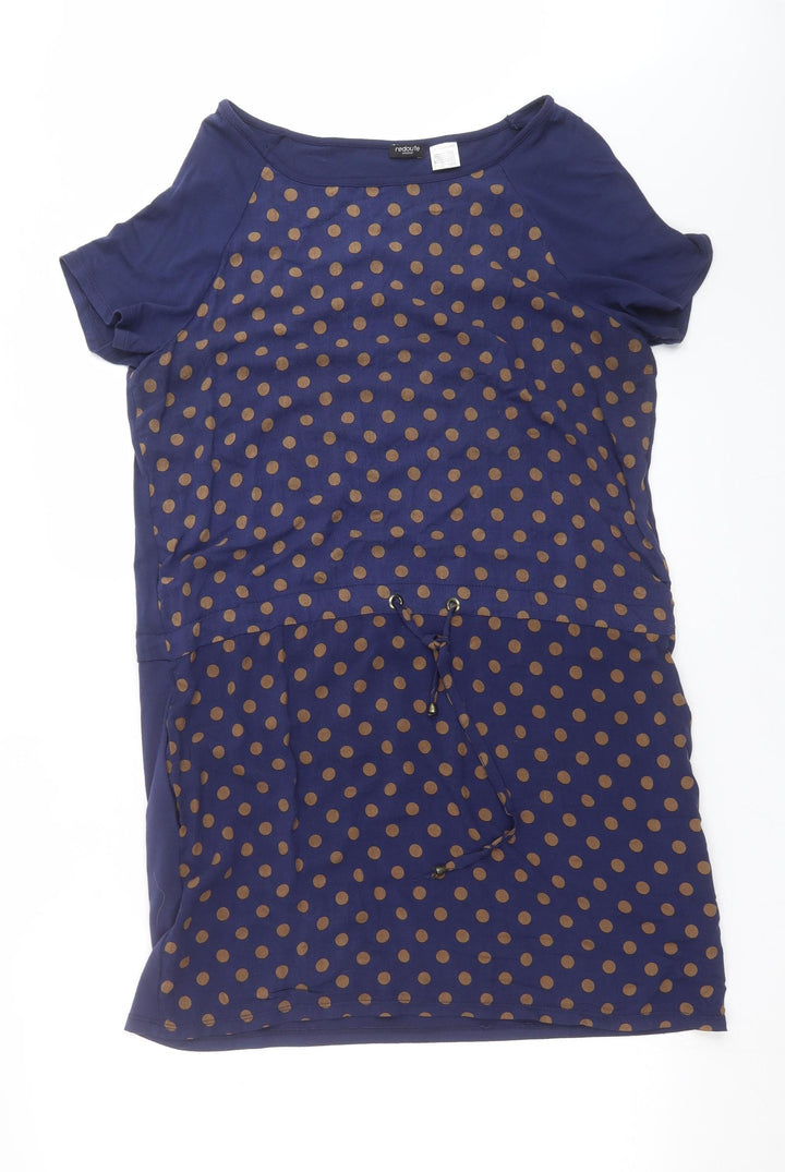 La Redoute Womens Blue Polka Dot T-Shirt Dress Size 12