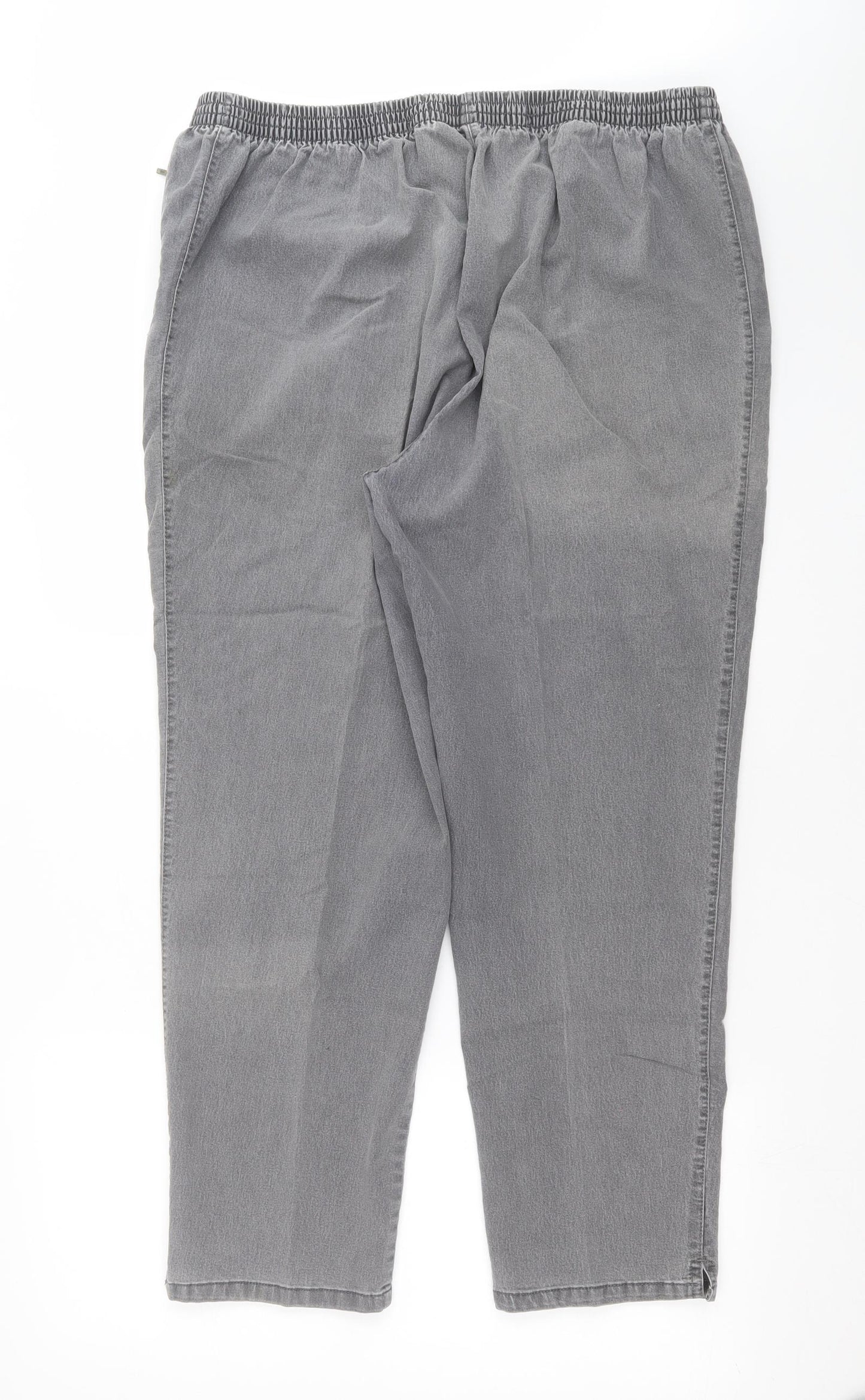 New Fashion Womens Grey  Denim Straight Jeans Size 24 L27 in - jogger waist