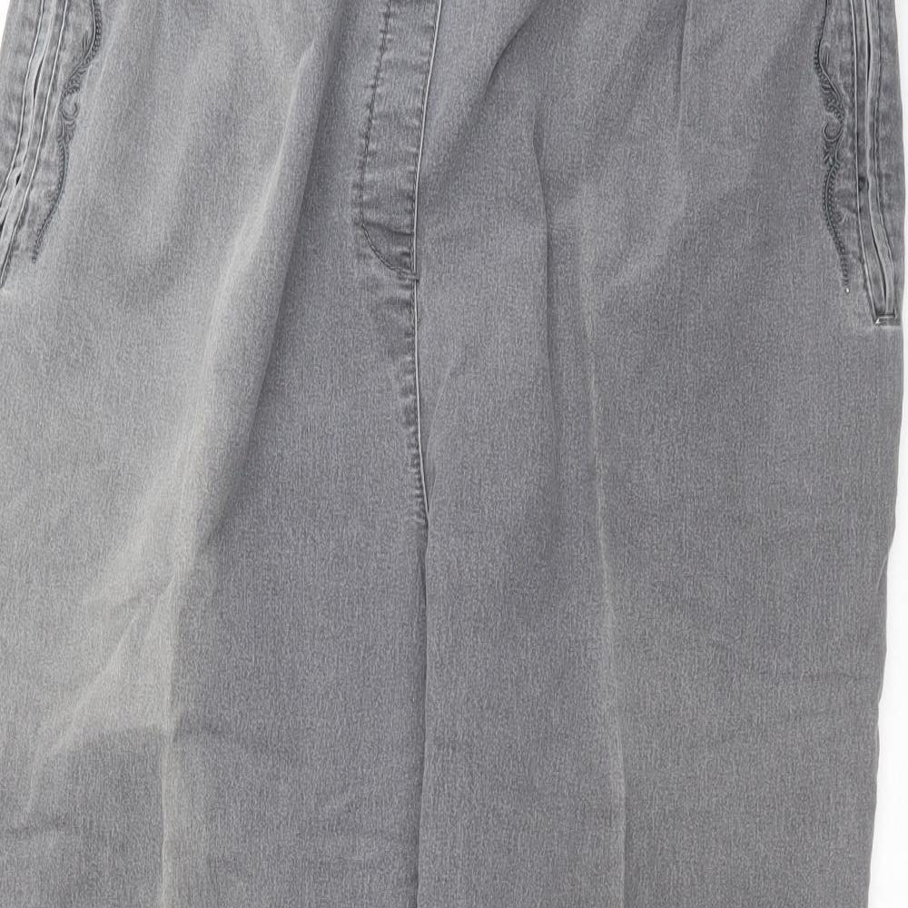 New Fashion Womens Grey  Denim Straight Jeans Size 24 L27 in - jogger waist