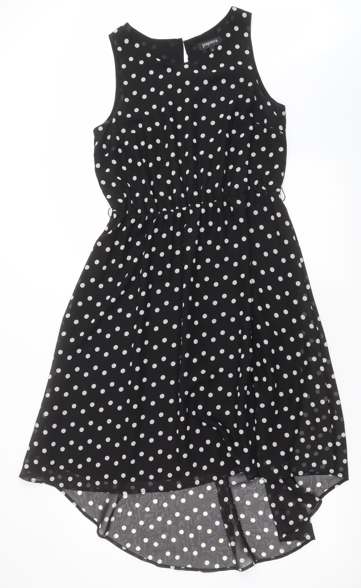 Papaya Womens Black Polka Dot  Fit & Flare  Size 12
