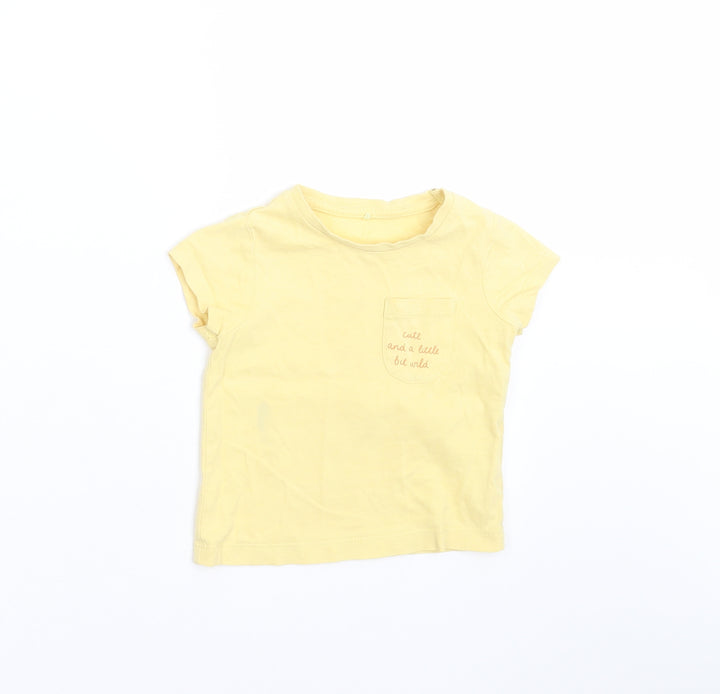 George Baby Yellow   Basic T-Shirt Size 12-18 Months  - cute and a little bit wild