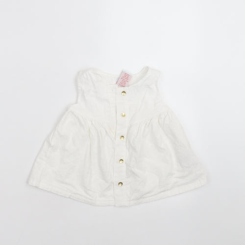 Maggie & Zoe Girls White   Basic Blouse Size 12-18 Months  - dotted pattern