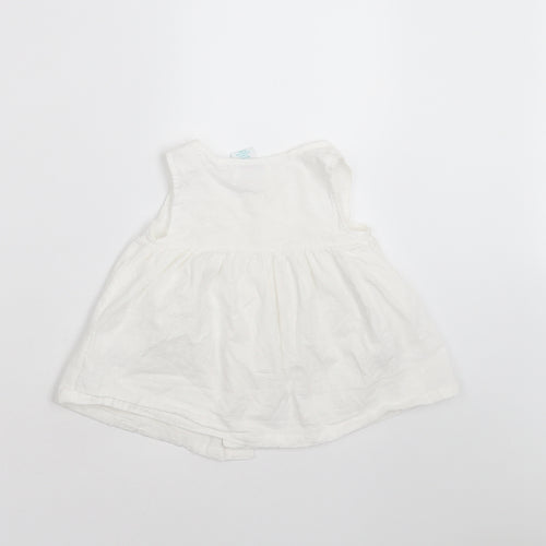 Maggie & Zoe Girls White   Basic Blouse Size 12-18 Months  - dotted pattern