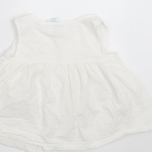 Maggie & Zoe Girls White   Basic Blouse Size 12-18 Months  - dotted pattern
