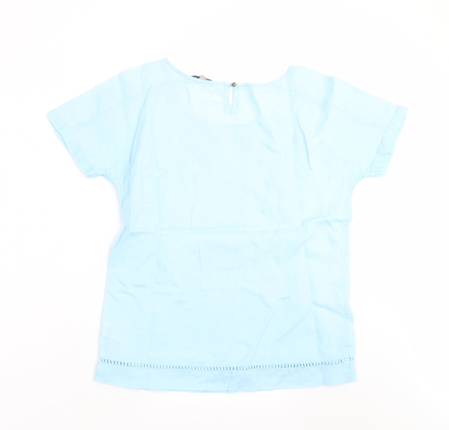 Marks and Spencer Womens Blue   Basic Blouse Size 8  - Embroidered detail