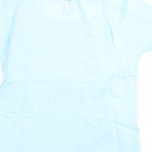 Marks and Spencer Womens Blue   Basic Blouse Size 8  - Embroidered detail