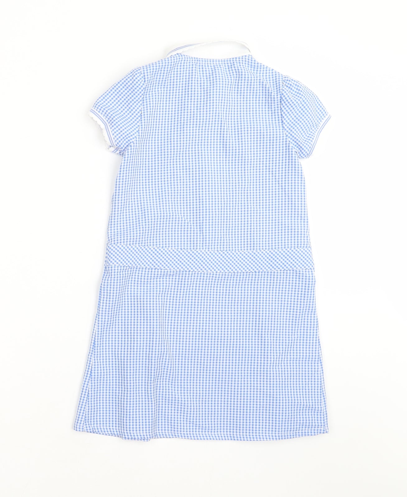 F&F Girls Blue Check  Shift  Size 5-6 Years  - school