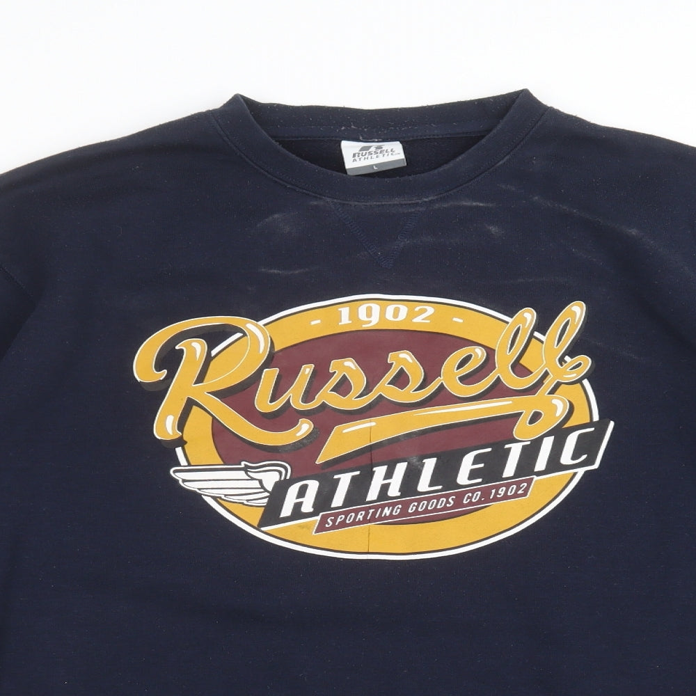 Russell Athletic Mens Blue   Pullover Sweatshirt Size L  - russell athletic