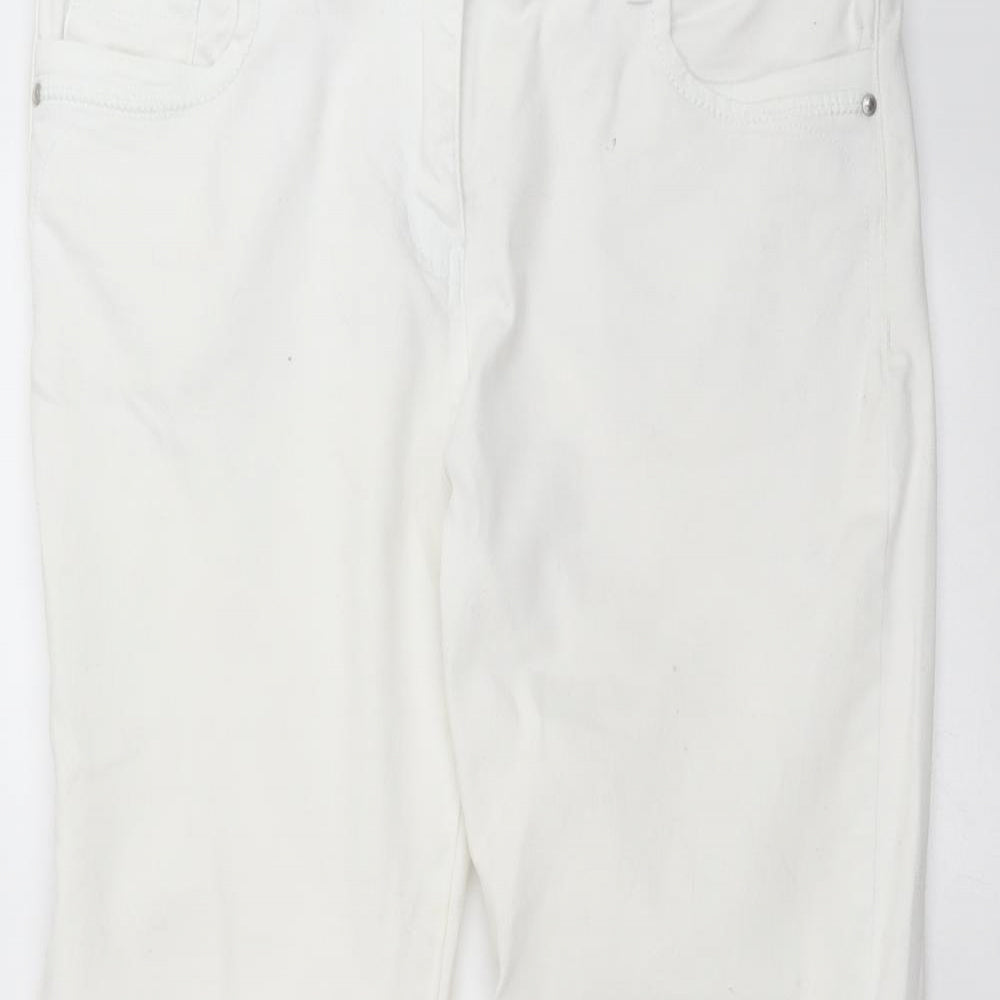 TU Womens White  Denim Straight Jeans Size 14 L27 in - short Leg