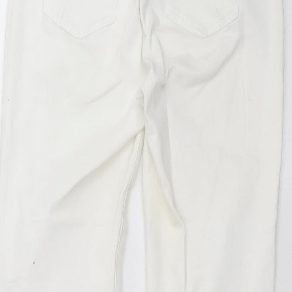 TU Womens White  Denim Straight Jeans Size 14 L27 in - short Leg