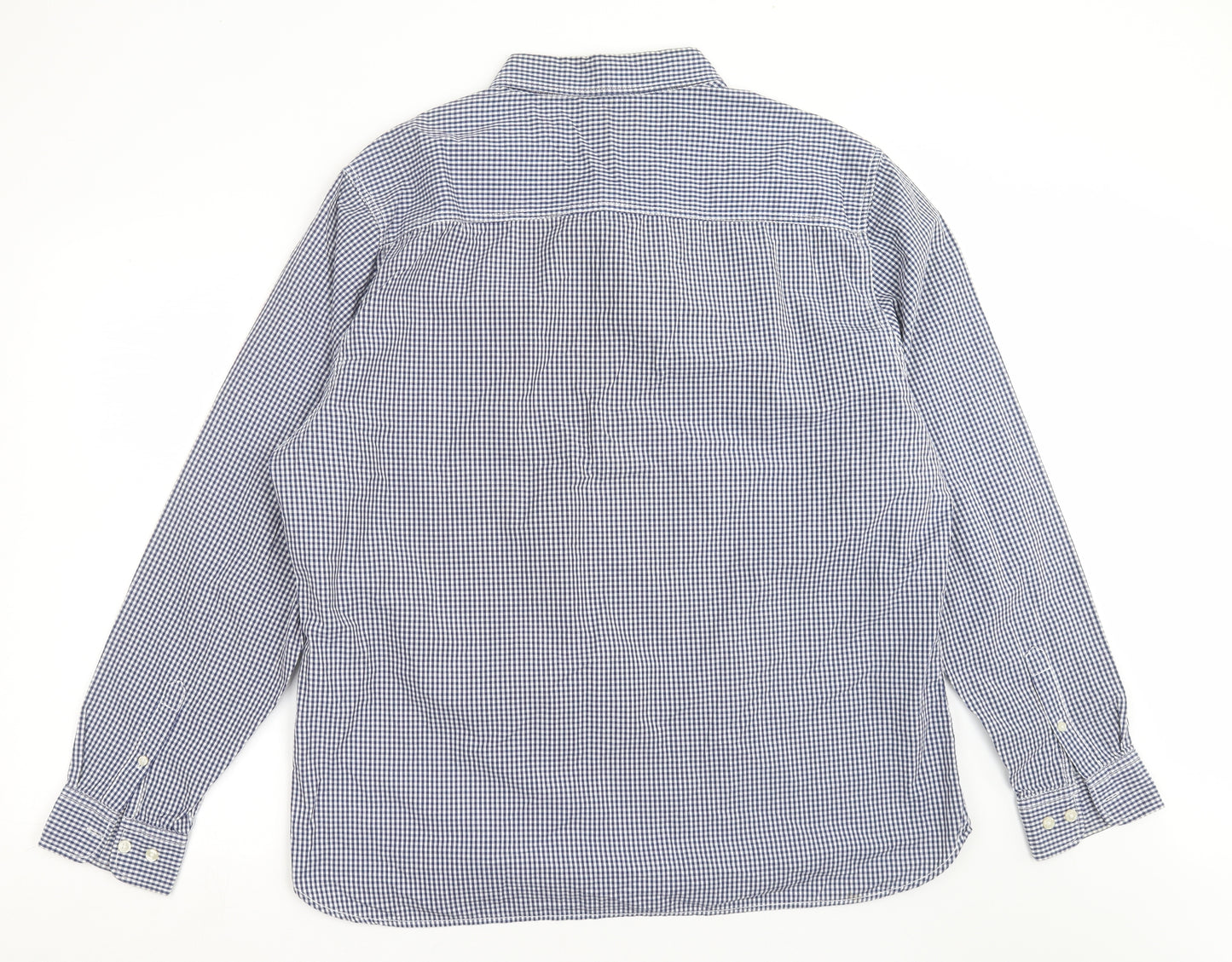 Easy Mens Blue Check   Button-Up Size 2XL