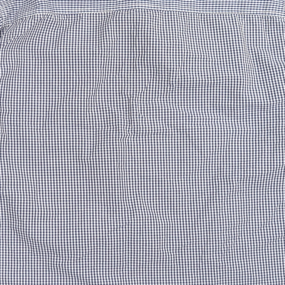 Easy Mens Blue Check   Button-Up Size 2XL