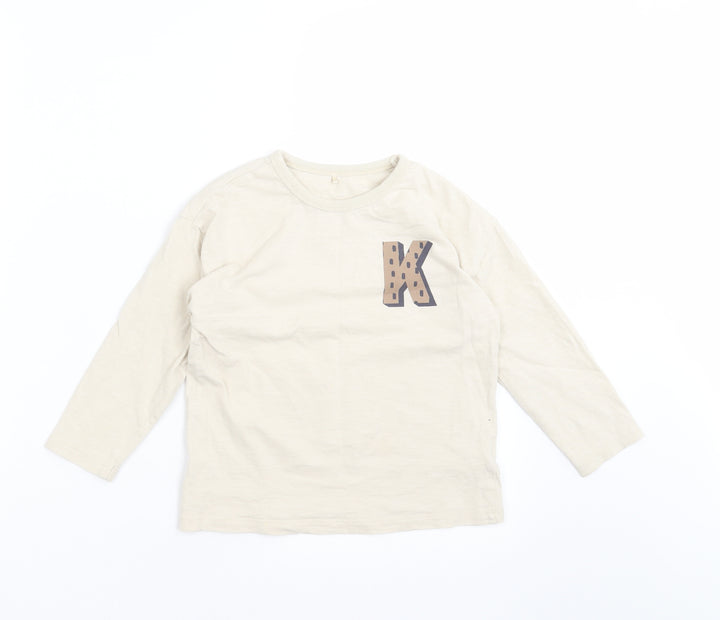 George Girls Beige   Basic T-Shirt Size 3-4 Years  - K