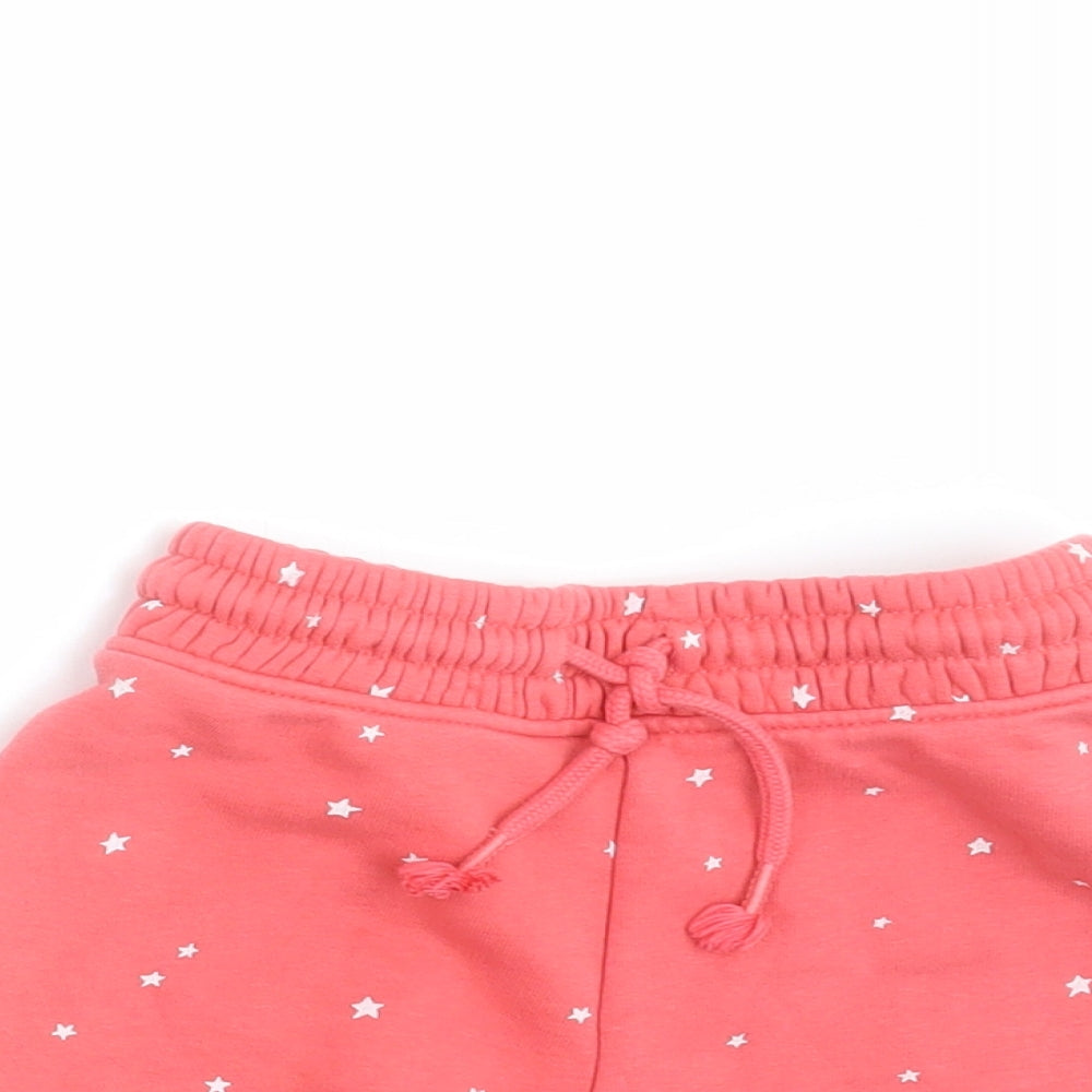 NEXT Girls Pink Geometric  Sweat Shorts Size 5 Years - Star Pattern