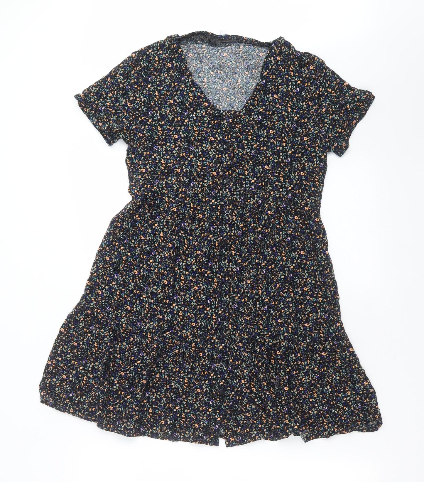 La Redoute Girls Black Floral  Fit & Flare  Size 14 Years