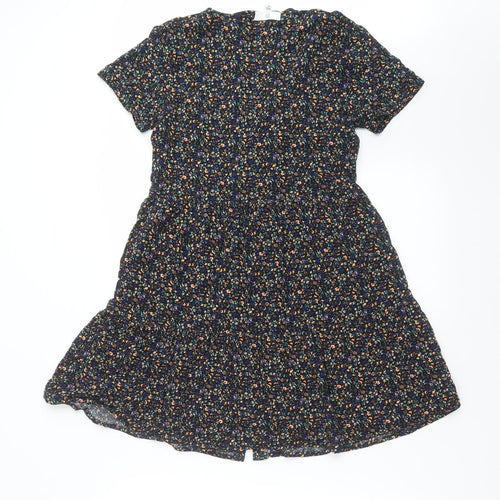 La Redoute Girls Black Floral  Fit & Flare  Size 14 Years