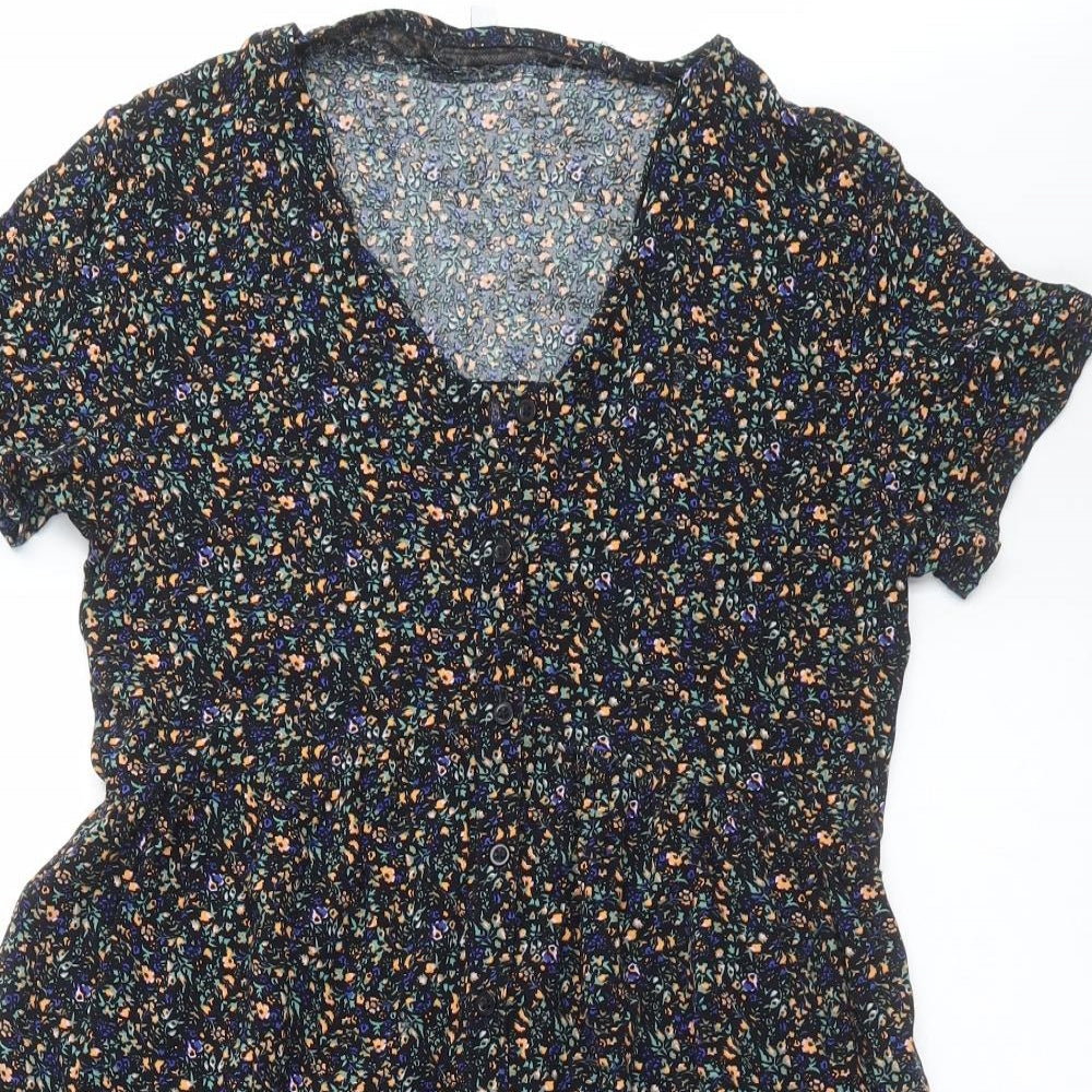 La Redoute Girls Black Floral  Fit & Flare  Size 14 Years