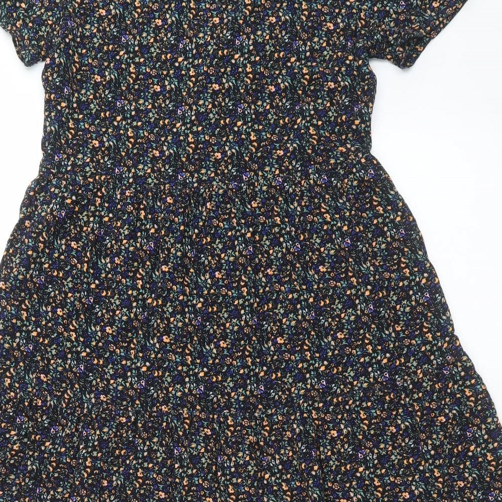 La Redoute Girls Black Floral  Fit & Flare  Size 14 Years