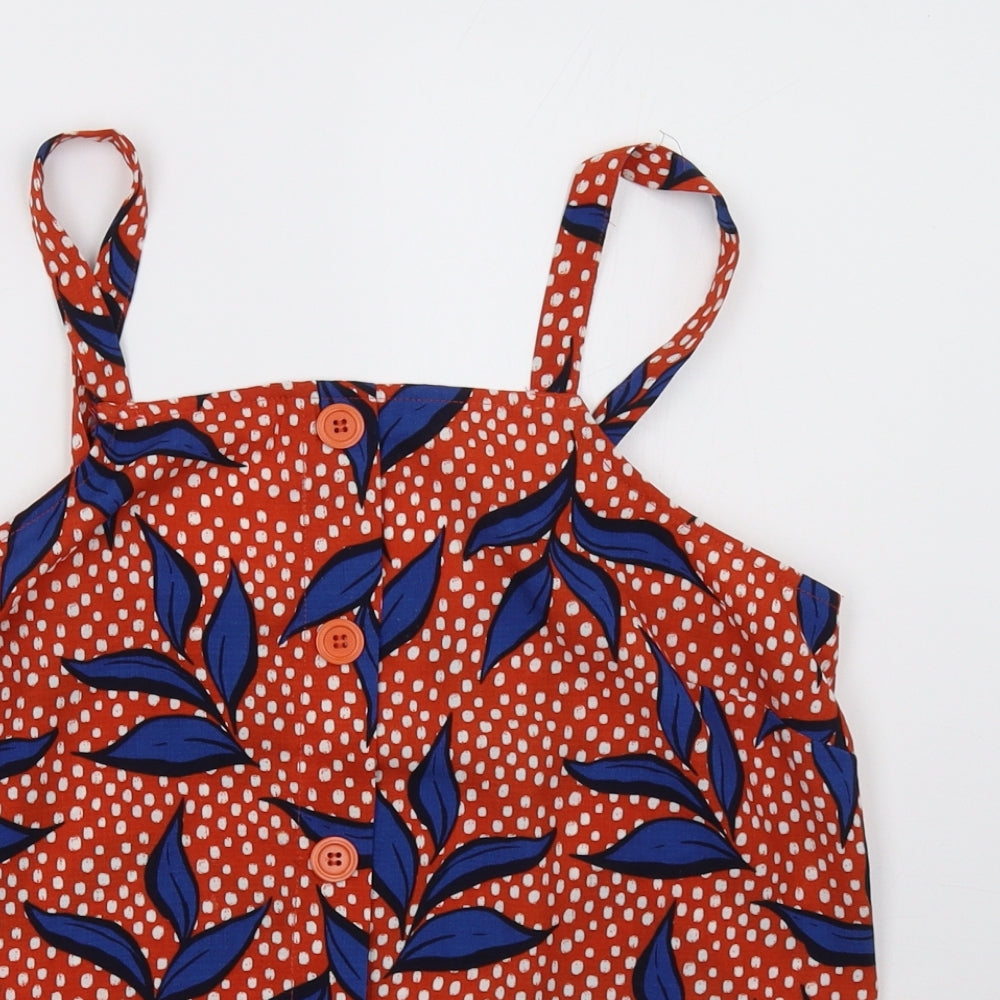 George Womens Orange Polka Dot  Basic Tank Size 10