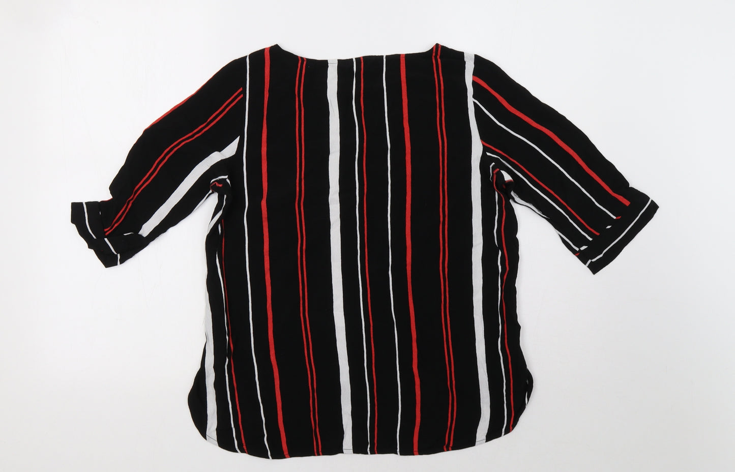 NEXT Womens Black Striped  Basic Blouse Size 14